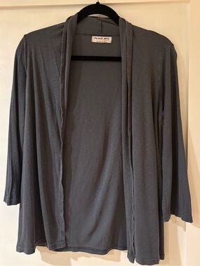 Michael Stars Lightweight Open Front Cardigan in Slate Gray